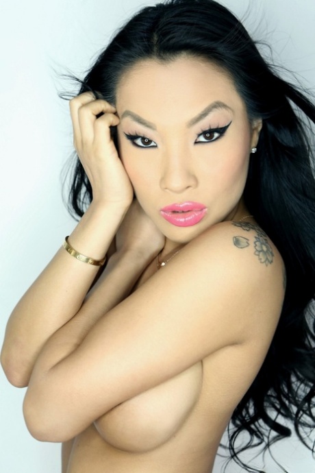 Asian pornstar Asa Akira in orange lingerie welcomes BBC inside asshole