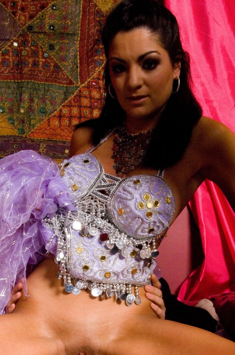 A Sheikh and his harem girls play host to an evening of group sex