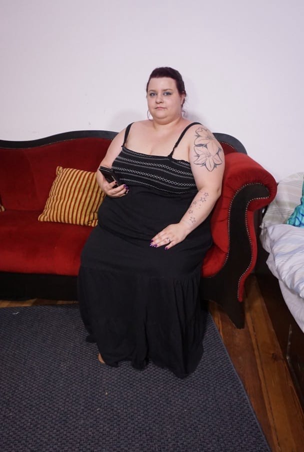 Tattooed German BBW housewife strips to suck cock & takes a huge thick facial