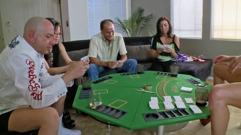 Two couples and lonely MILF Zoey Holiday enjoy group fucking after poker