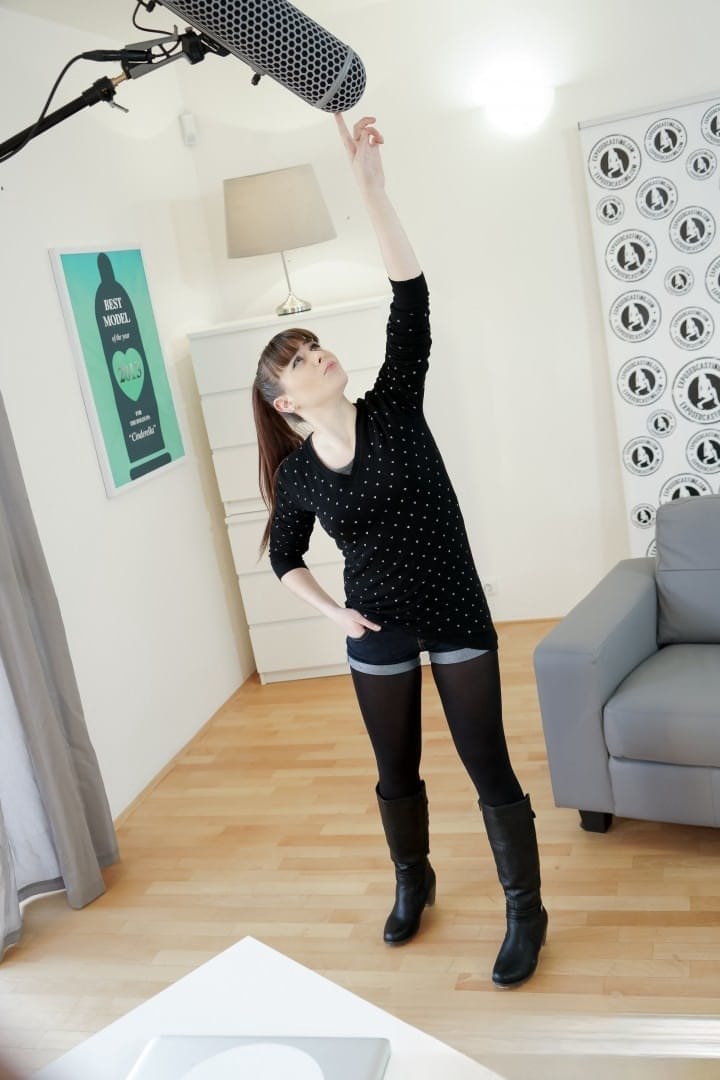 Full of energy girl from France Luna Rival goes naughty at the audition
