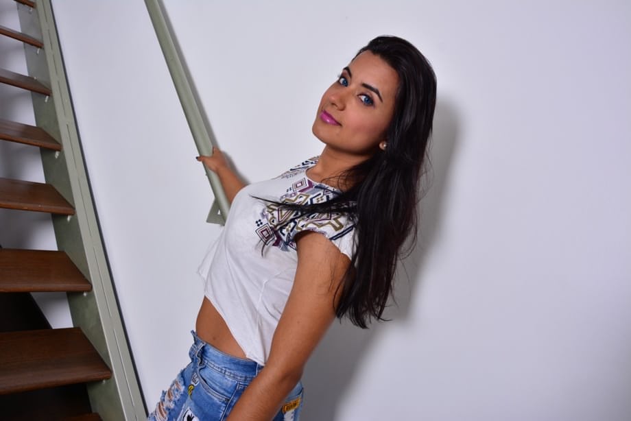 Curvy sweet babe Camila Marin gets fucked by a fat dick with a condom