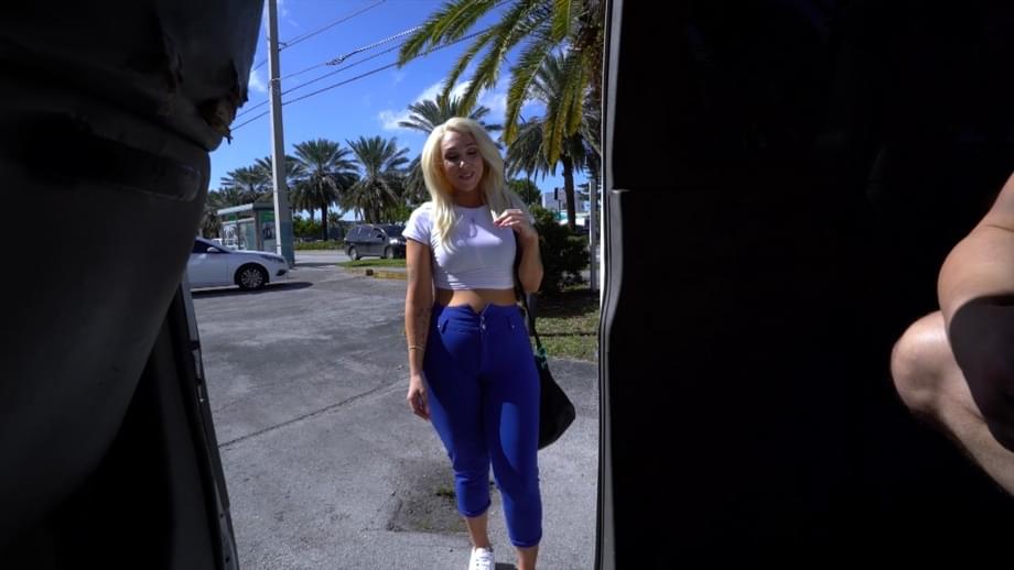 Blonde pornstar with a big booty Alexis Andrews gets screwed in the car