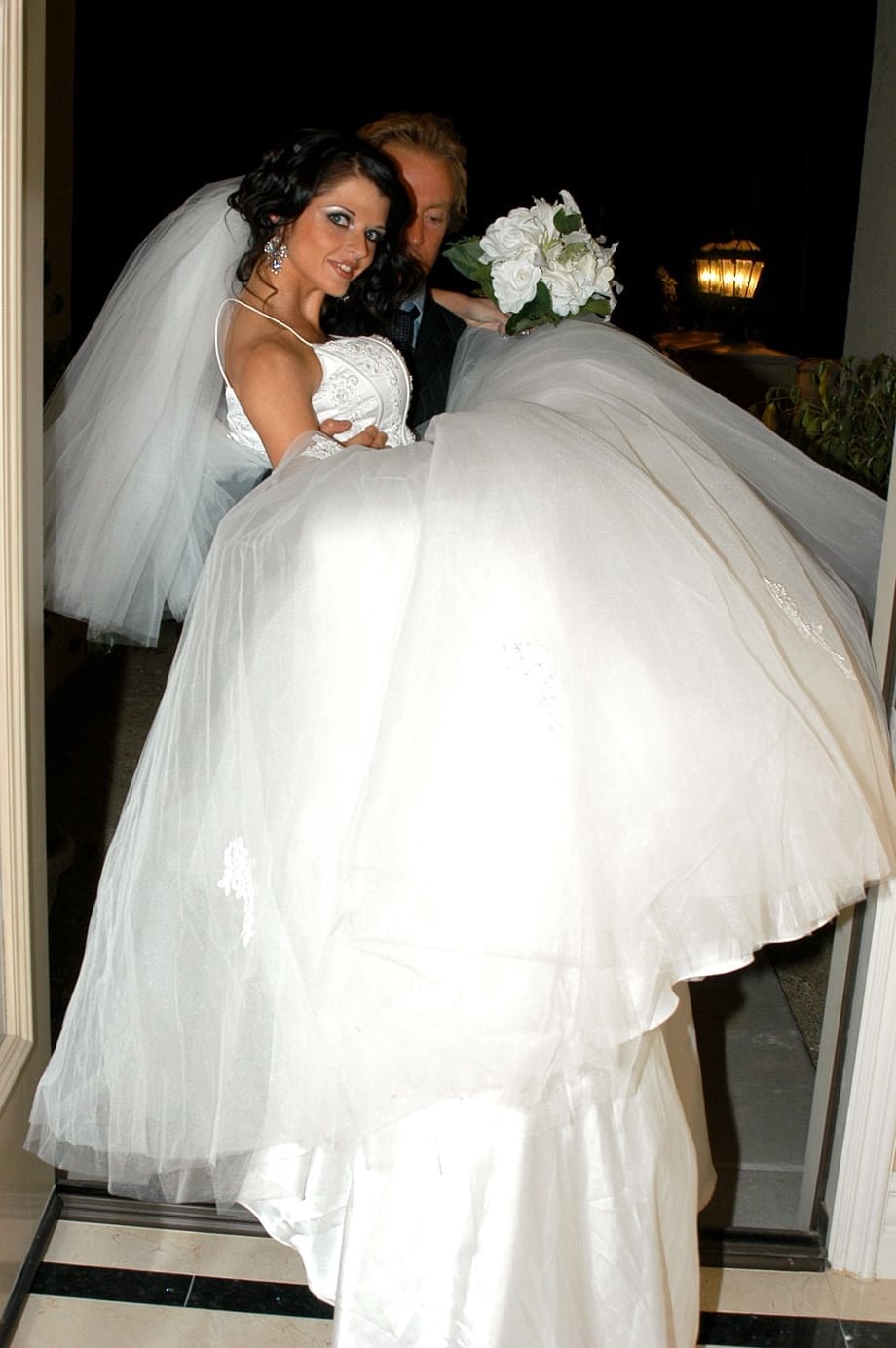 Brunette bride Joslyn James rides hard & gets a creampie on her wedding day
