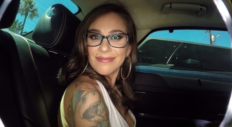 Nerdy chick expands her sexual horizons by agreeing to be gangbanged