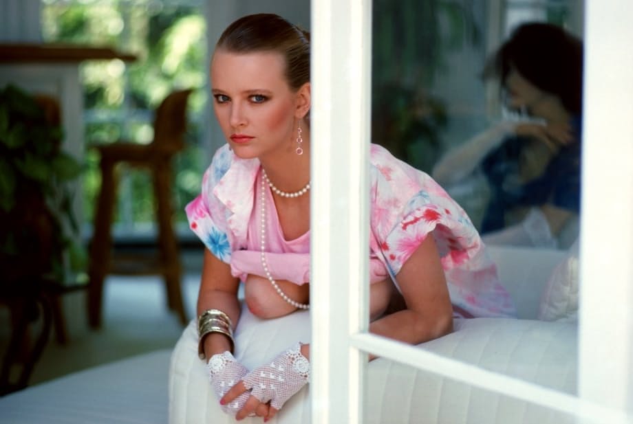 Retro Penthouse model Janna Adams flaunts enticing big tits indoors & outdoors