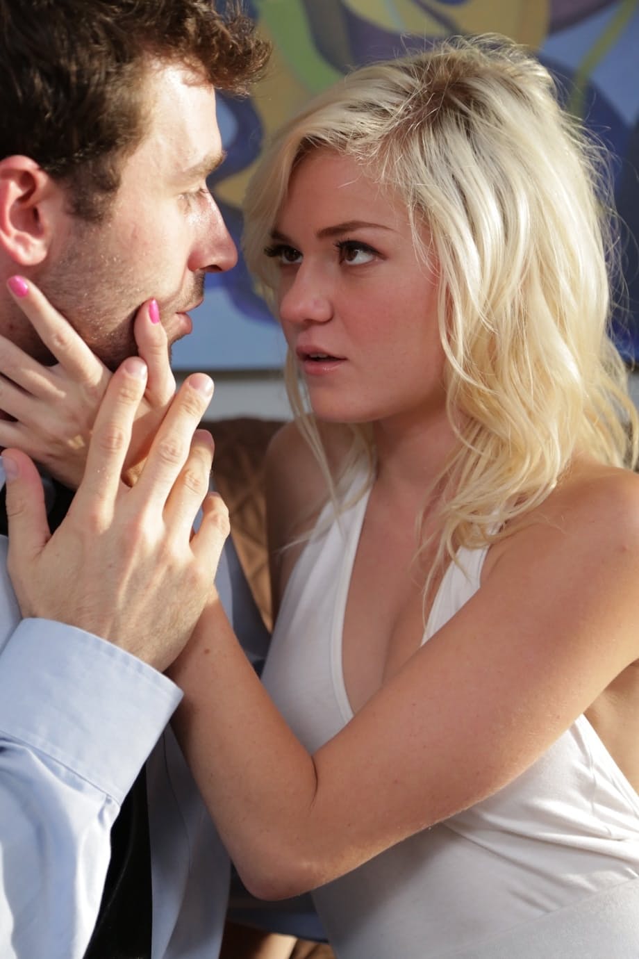 Golden haired sinner Chloe Foster has steamy sex with her college friend James