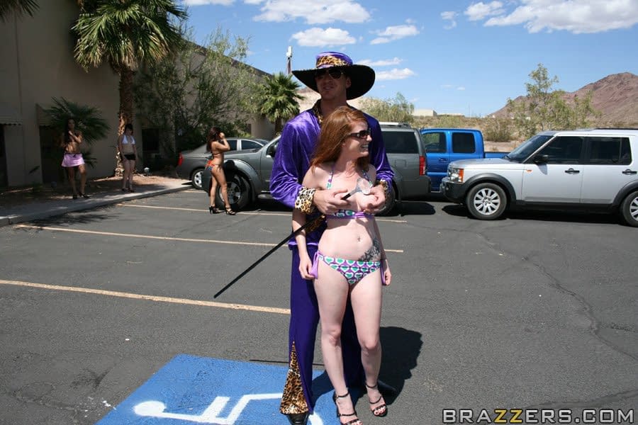 Hot pornstar with big tits Mackenzee Pierce gets her twat filled on a red car