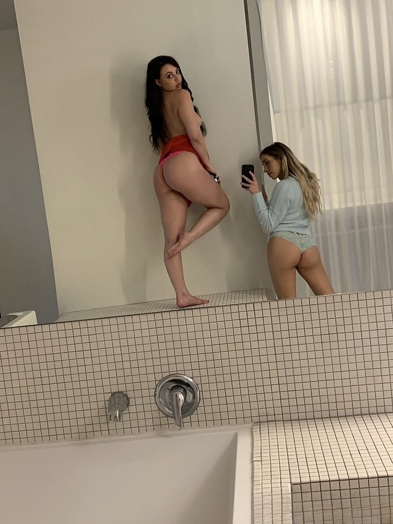 Beautiful teens Khloe Kapri and Whitney Wright tease with their round butts