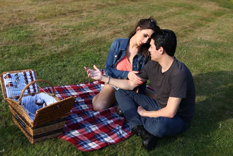 Ashley Adams and her man friend have sex after an outdoor picnic