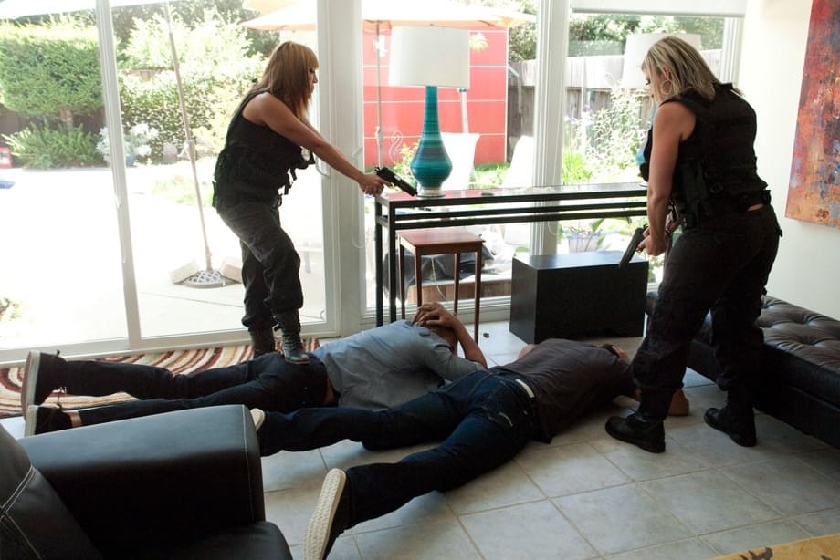 Buxom MILF officers Sara Jay & Ava Devine raid the home of ruthless drug lords
