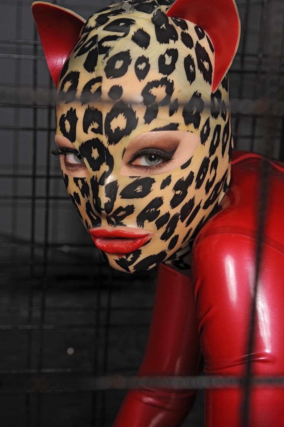 Kinky kitty with big tits Latex Lucy seduces and blows off a black dude