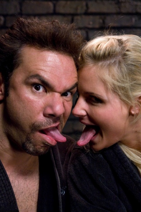 Naked blonde Phoenix Marie does anal with her BDSM handler while in bondage