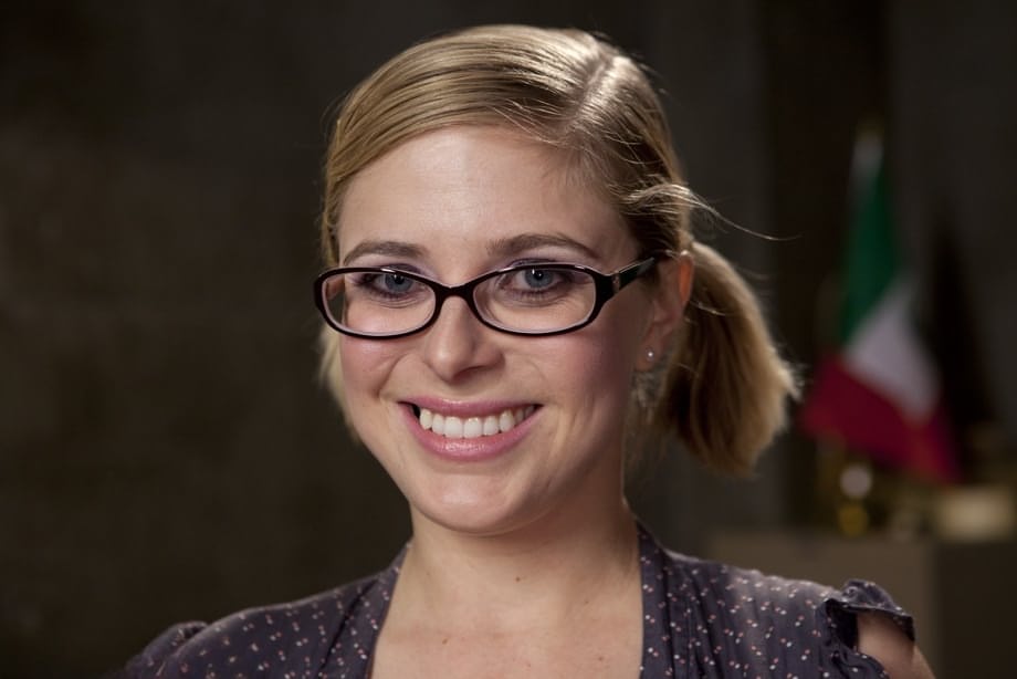 Nerdy pornstar Penny Pax shows her natural tits and poses in sheer pantyhose