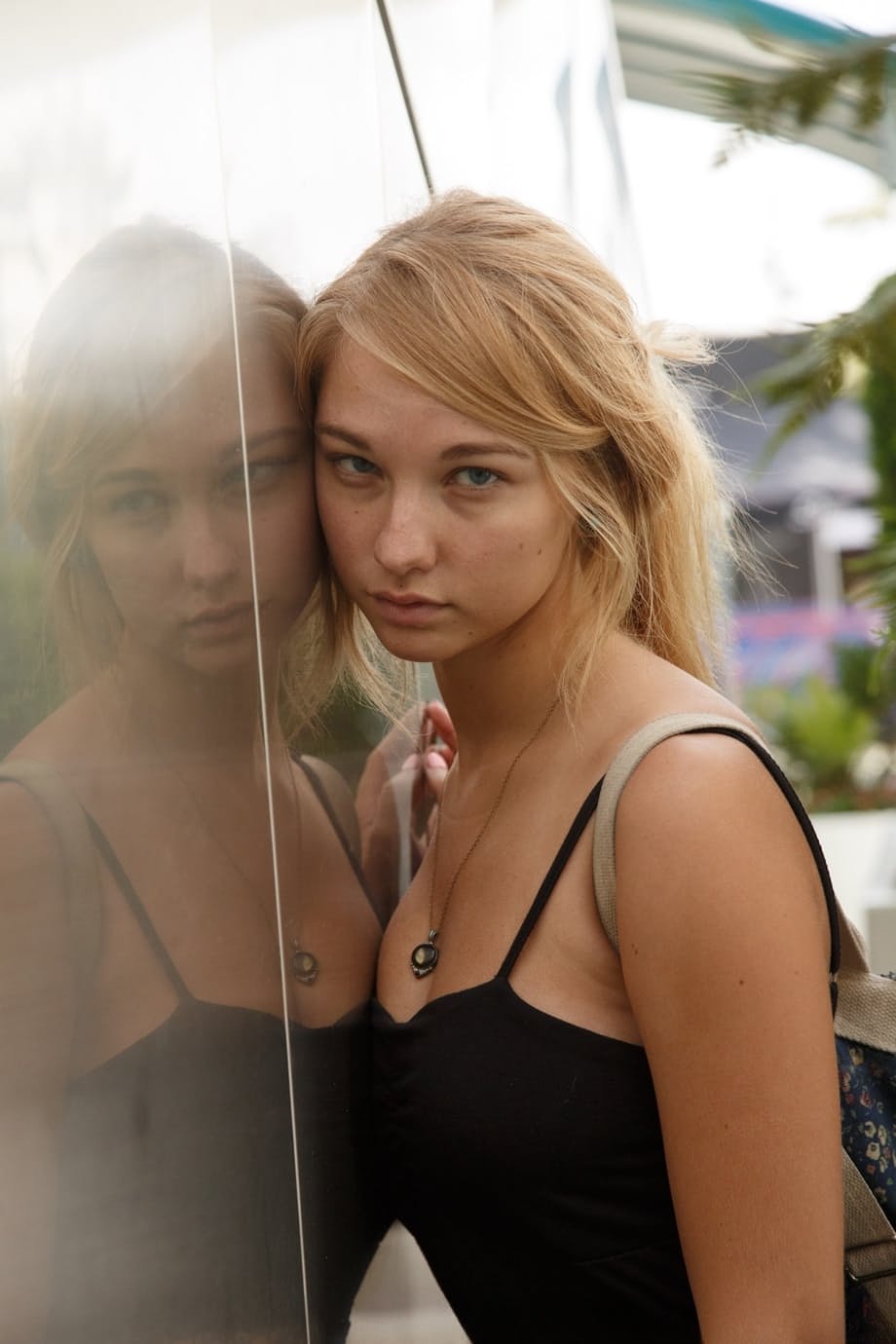 Teen girlfriend Lily Ivy flashes her ass and incredible natural tits in public