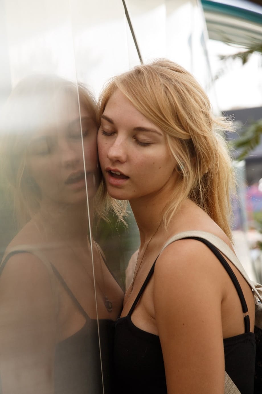 Teen girlfriend Lily Ivy flashes her ass and incredible natural tits in public