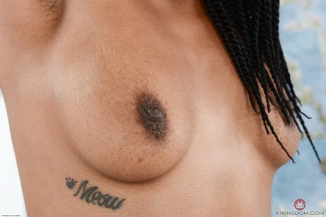 Big assed ebony Janelle Taylor playing with her super hairy pussy lips