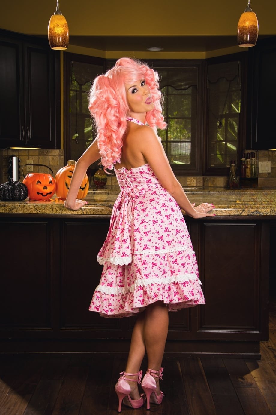 Pink haired cosplaying cutie Aaliyah Love enjoys food play & masturbates solo