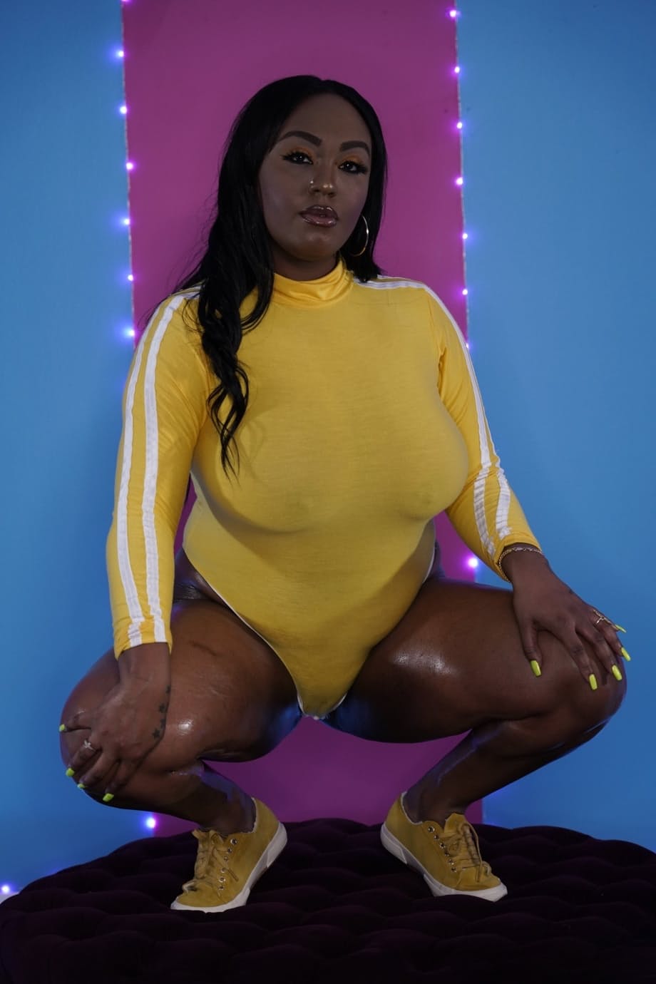 Voluptuous ebony Layton Benton getting nailed hard by a white stud