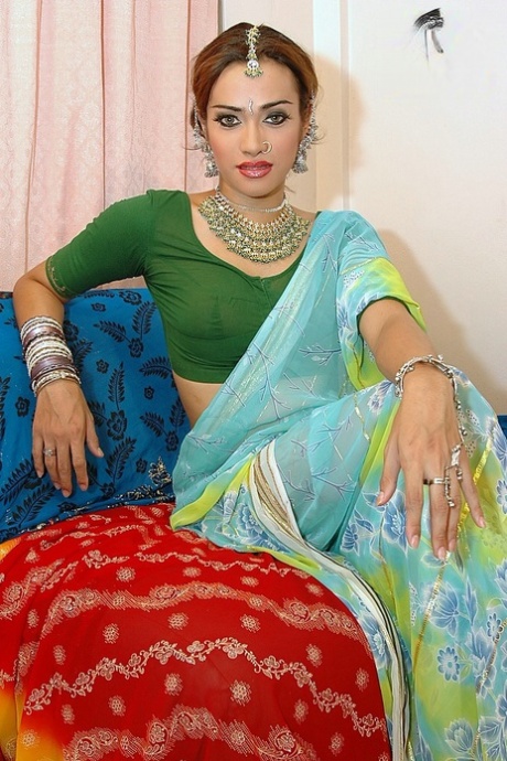 Sexy Indian shemale LB Maya shows her big balls while masturbating
