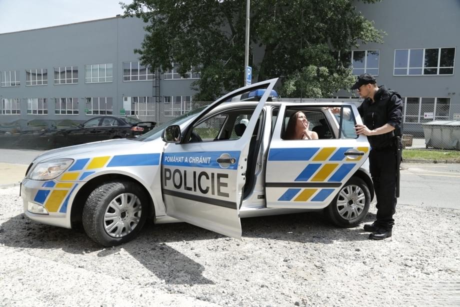 Hot Czech teen Stacy Cruz blowing off and fucking a corrupted police officer