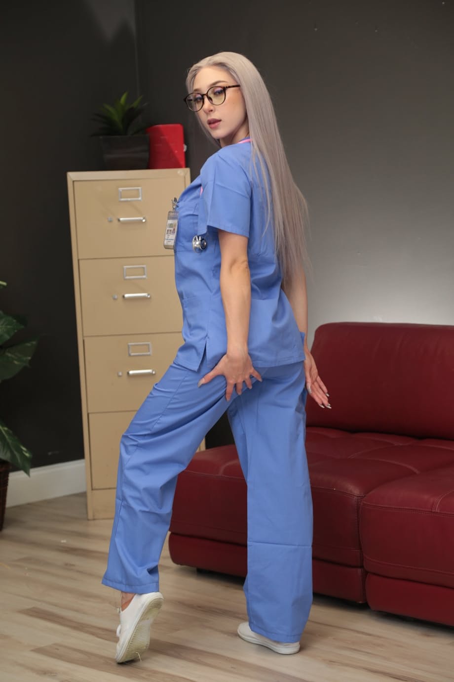 Sexy nurse with hot boobs Skylar Vox gets brutally screwed by her colleague