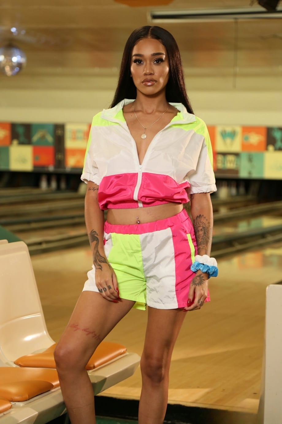 Ebony teen Julie Kay has sexual intercourse with a boy at a bowling alley